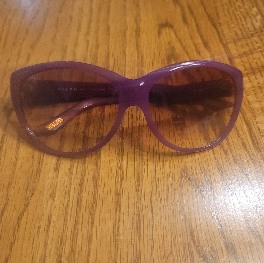 NWOT Ralph Lauren Purple Round Medium Large Sunglasses
